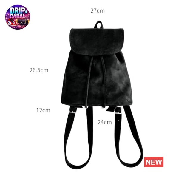 Faux Suede Mini Backpack Shoulder Bag Crossbody Flap Top Daypack Travel Purse